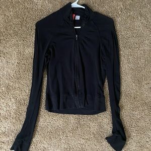 Black Crop Zip Up